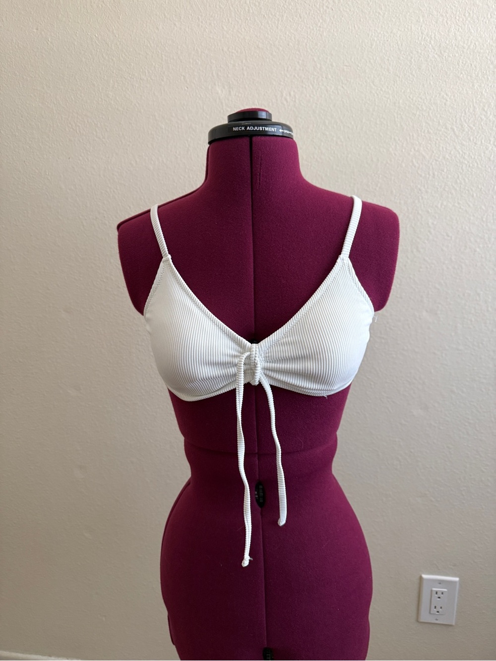 White Aerie Ribbed Bathing Suite Top Size S|P